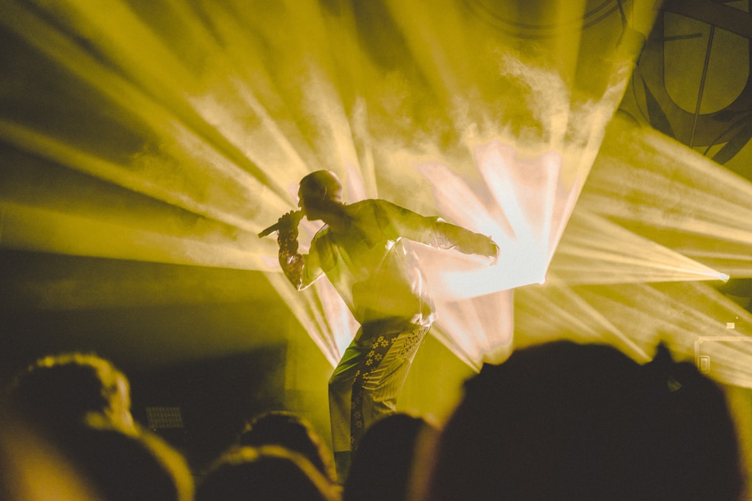 Hip hop artist performing live on stage