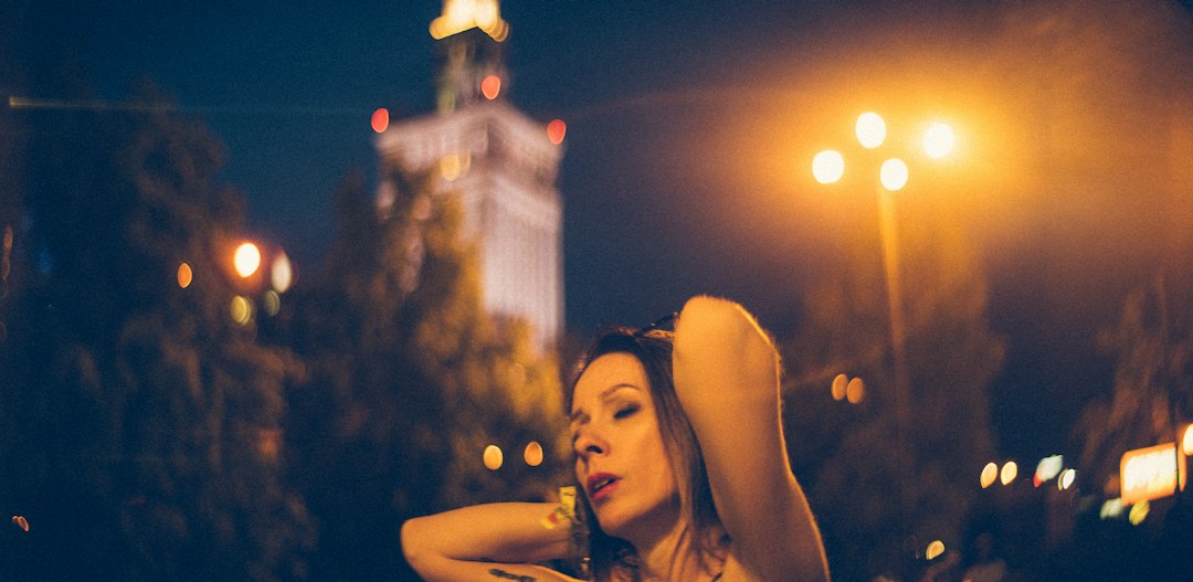 Urban music artist at night